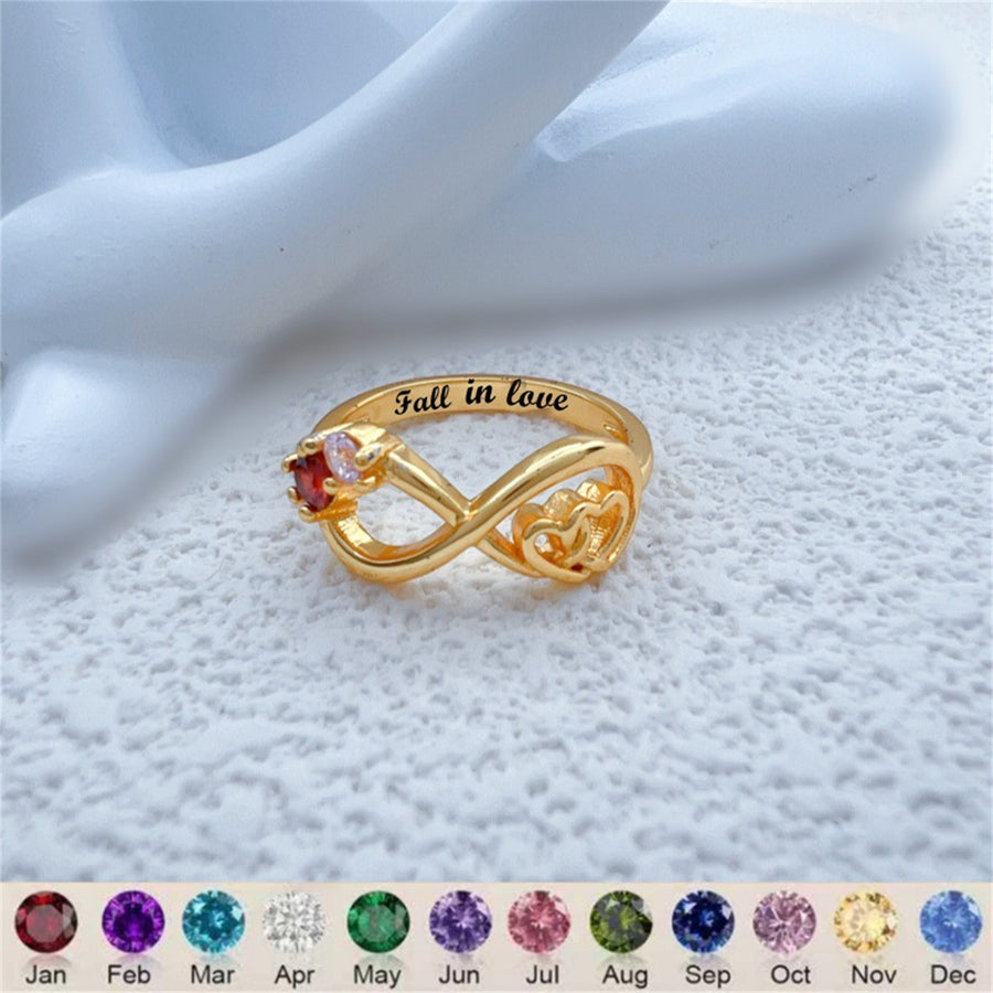 Custom Name Ring for Women – Personalized Letter, Heart & Bow Ring