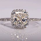 Rings For Women Bridal Wedding Anelli Trendy Jewelry Engagement Ring White Gold Color Anillos - Silver With Box - detail close-up