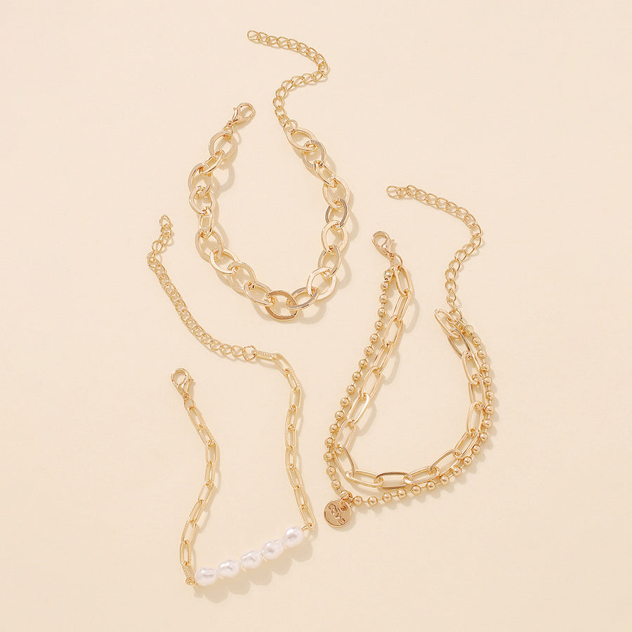 Geometric Pearl Bracelet – Retro Vintage-Inspired Design