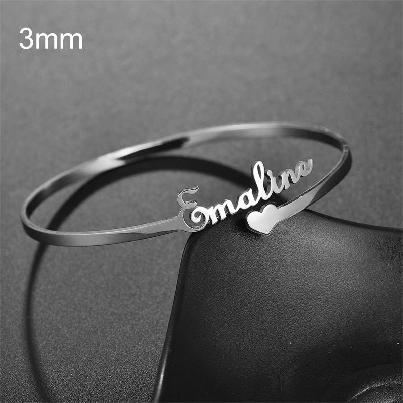 Engraved Name Cuff – Custom Stainless Steel Bangle