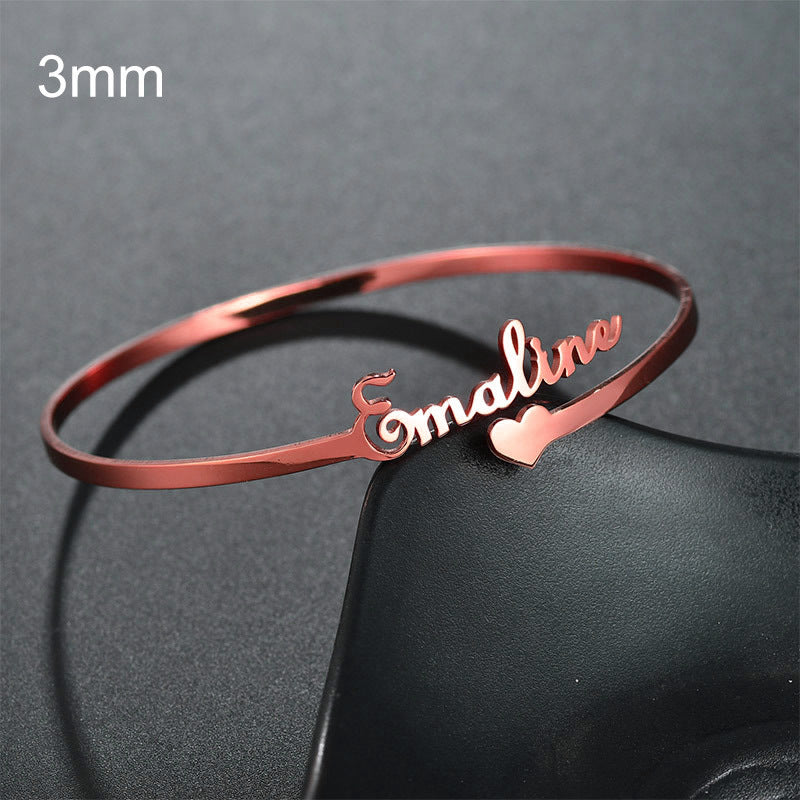 Engraved Name Cuff – Custom Stainless Steel Bangle
