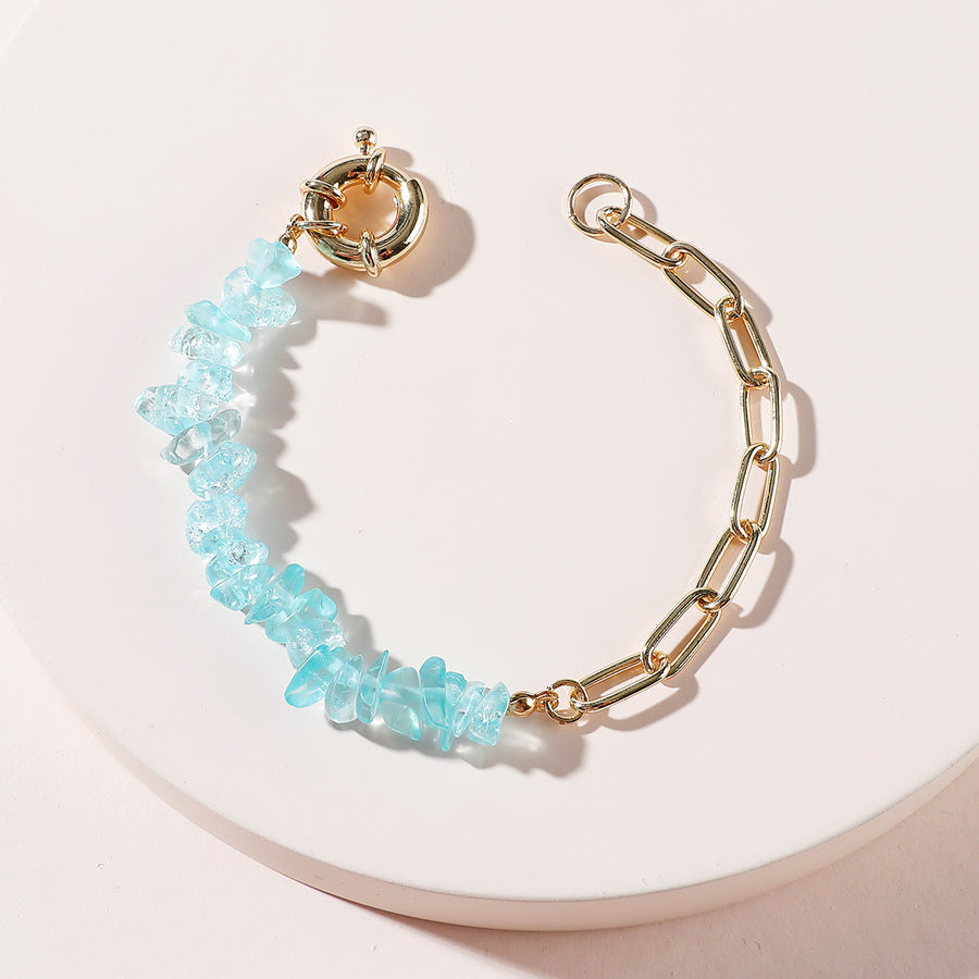 Aqua Crystal Statement Bracelet – Tarnish-Free Stainless Steel