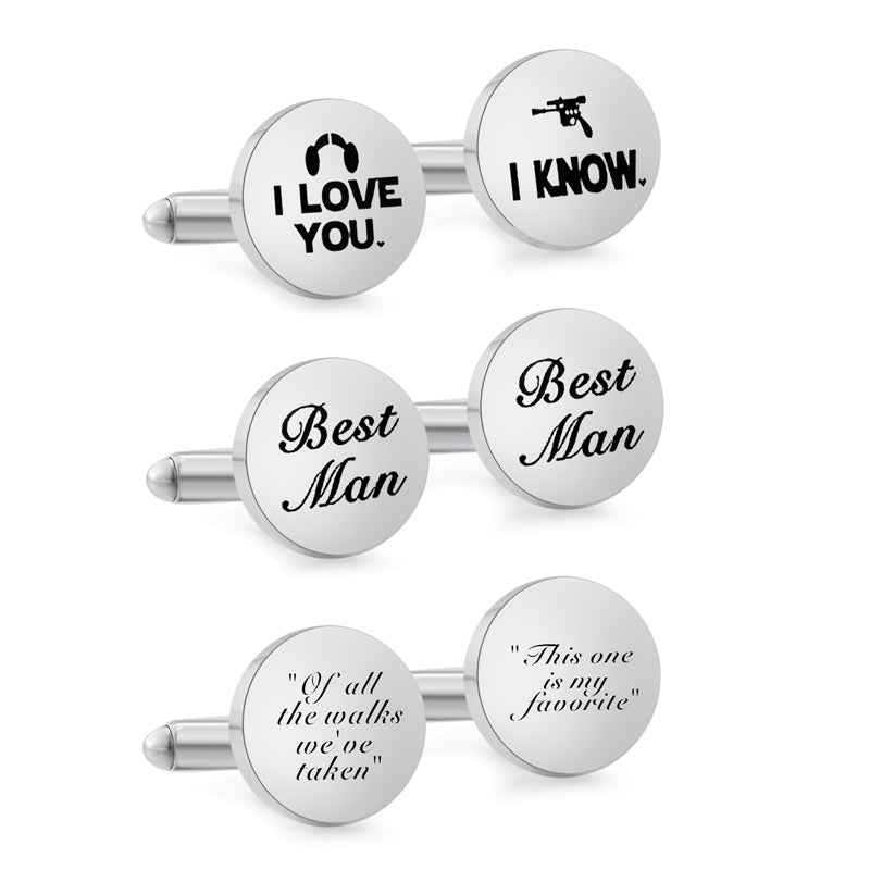 Custom Name & Date Cufflinks – Wedding Gift for Him