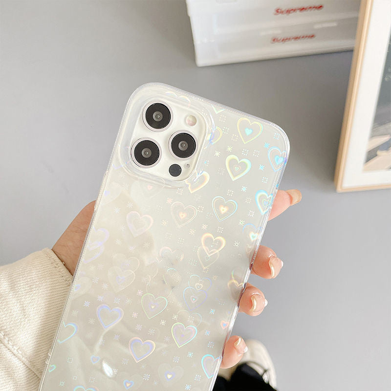 Laser Heart iPhone Case – Colorful Shockproof Design