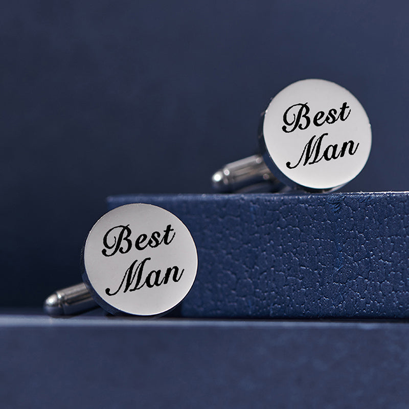 Custom Name & Date Cufflinks – Wedding Gift for Him