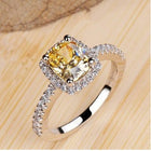 Rings For Women Bridal Wedding Anelli Trendy Jewelry Engagement Ring White Gold Color Anillos - Black - worn styled shot