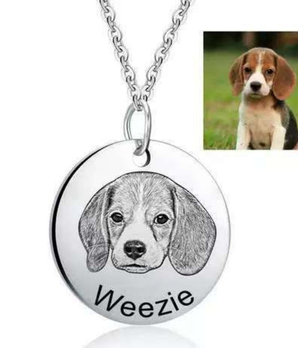 Personalized Laser Engraved Necklace With Engraved Characters And Graphics - Rose Gold - detail close-up