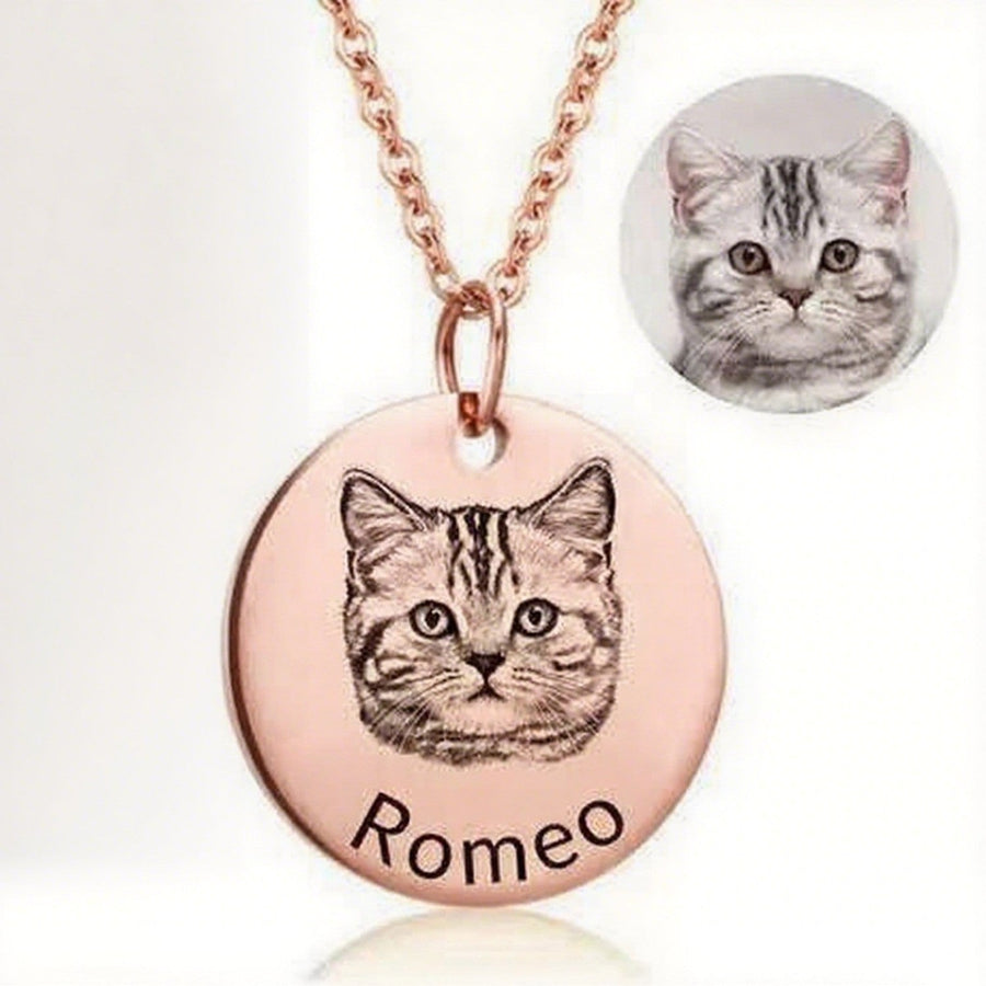 Laser-Engraved Photo Necklace – Custom Pendant