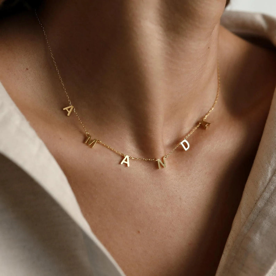 Minimalist Initial Necklace – Custom Letter Pendant
