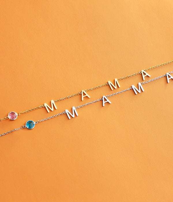 Women's Personalized Name Pendant Necklace, Initial Chain - Silver - side view