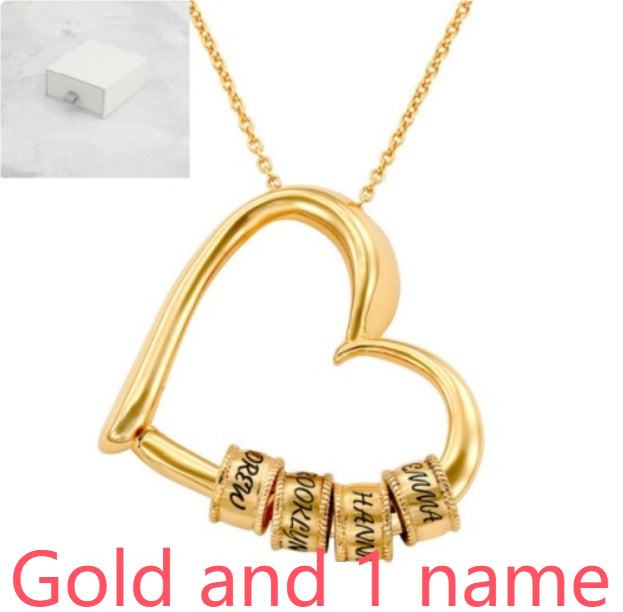 Custom Heart Name Necklace – Engraved Pendant Gift