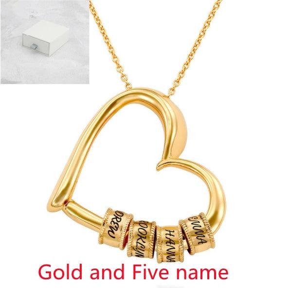 custom heart-shaped name necklace engraved gift pendant