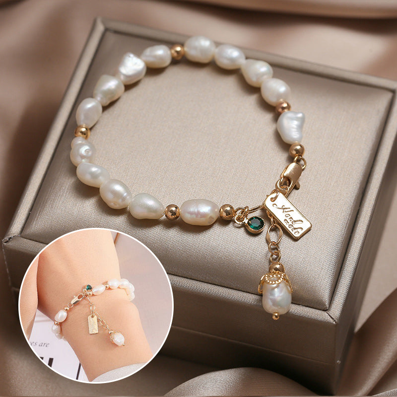 Pearl & Zircon Statement Bracelet – Fashion Luxury Piece