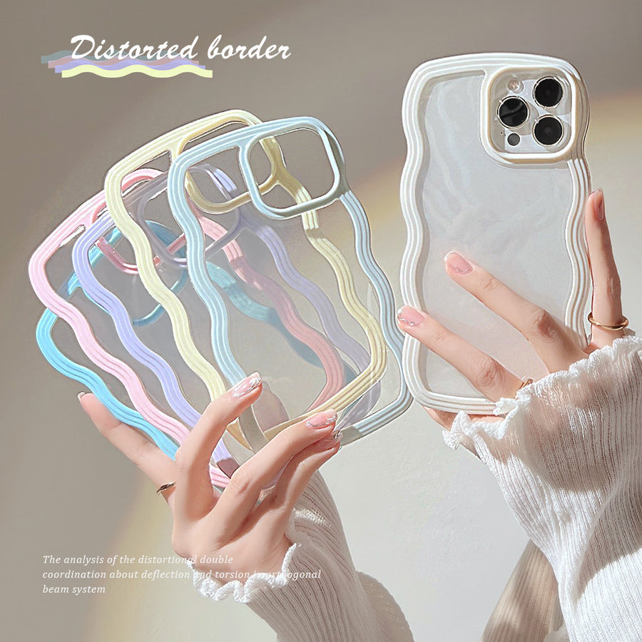 Wave Border iPhone Case – Candy Color Silicone