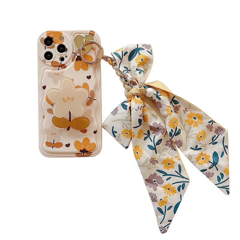 Autumn Floral Bow Scarf iPhone Case