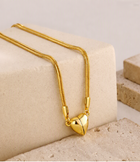 Magnetic heart necklace set with gold cords and heart-shaped magnetic pendants